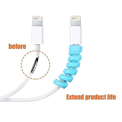 Cable Protector Pack of 25 – Flexible Spiral Wire Guard for Charger & USB Cables