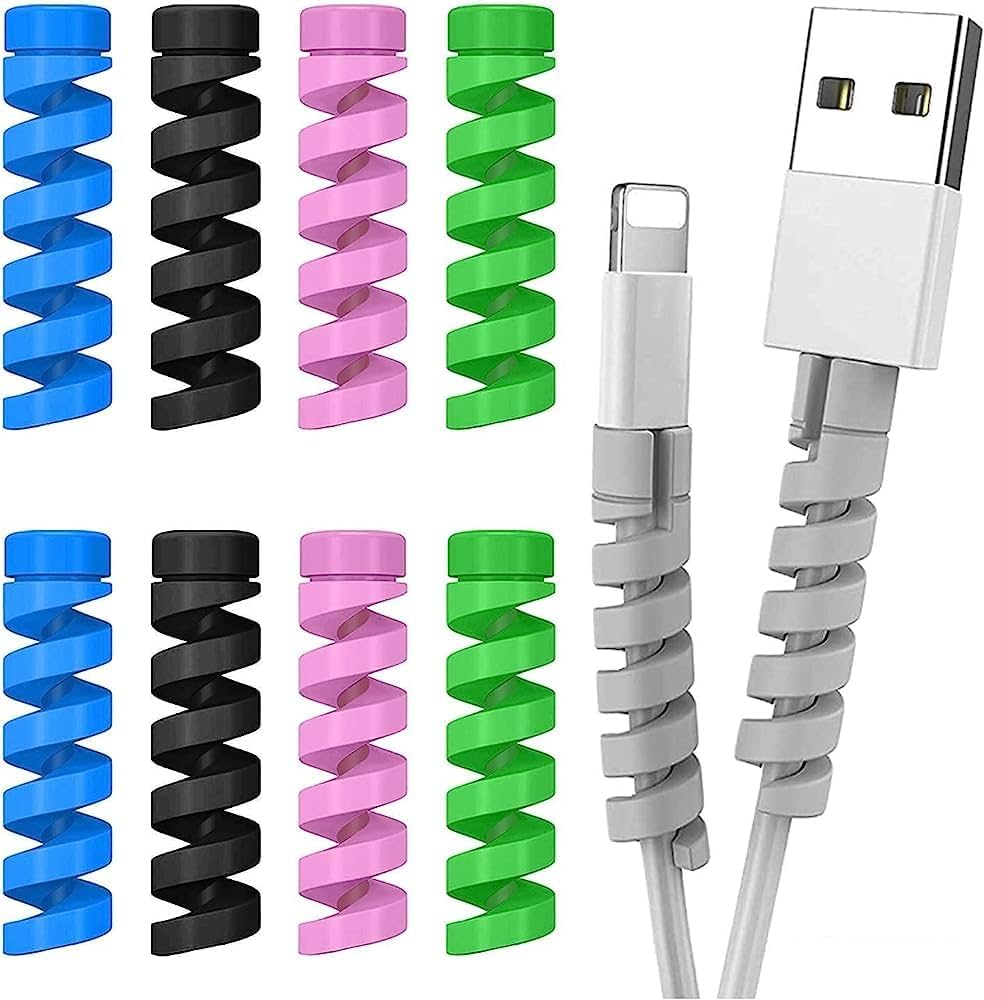 Cable Protector Pack of 25 – Flexible Spiral Wire Guard for Charger & USB Cables