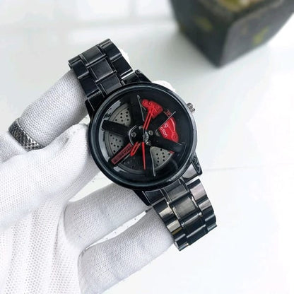 Spinning Car Wheel Watch