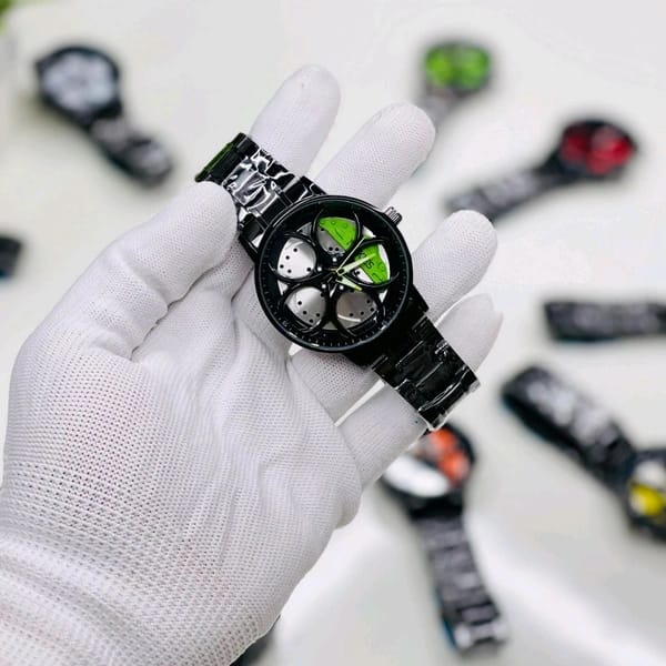 Spinning Car Wheel Watch