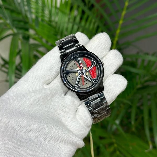 Spinning Car Wheel Watch