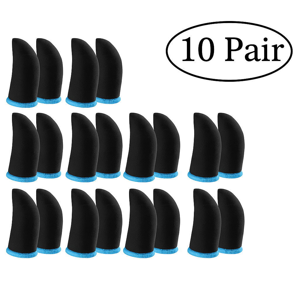 Gaming Finger Sleeves – Pack of 10 | Sweat-Proof & Anti-Slip Touch Sensitivity